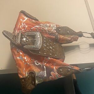 Bohemian Orange and Brown Handbag